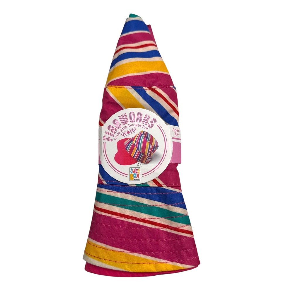 Juice Box Fireworks Bucket Hat Reversible Stripe UV50+ Ages 3+ Kids
Beach B20Q
